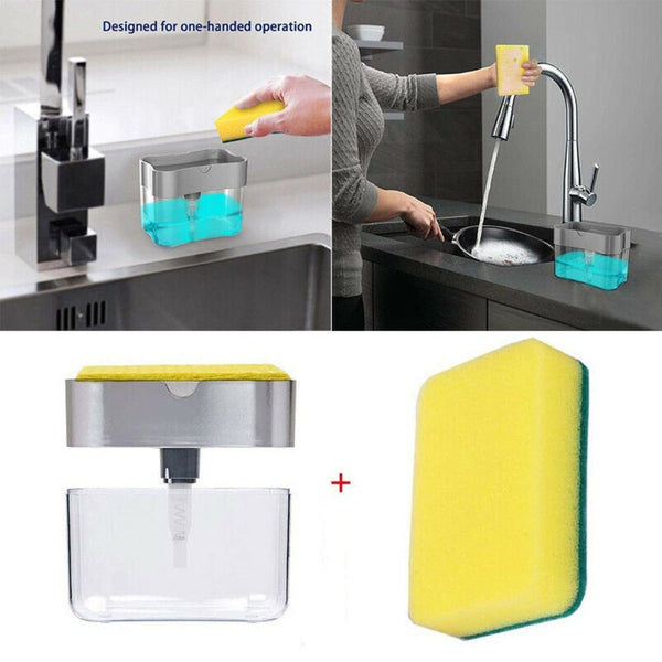 2-in-1 Soap Pump Dispenser And Sponge Holder